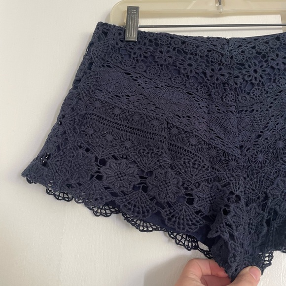 Navy Kimchi Blue Lace Crochet Shorts - Picture 2 of 8